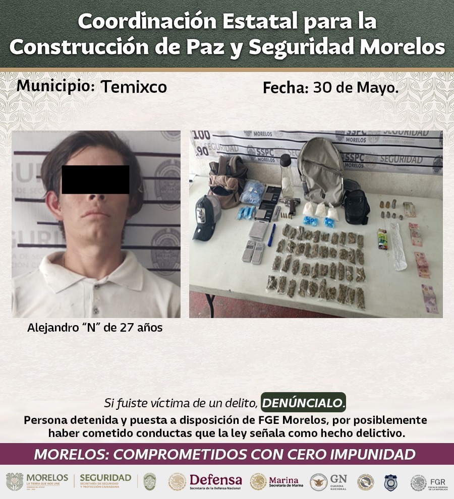 CONFIRMA MESA DE PAZ Y SEGURIDAD RELEVANTES DETENCIONES DE BANDAS GENERADORAS DE VIOLENCIA RELACIONADAS CON ROBO DE VEHÍCULOS DE ALTA GAMA EN MORELOS