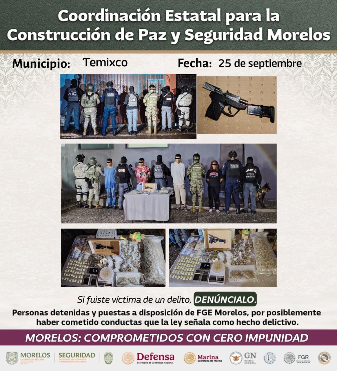 PRESENTAN INTEGRANTES DE LA MESA DE CONSTRUCCIÓN DE PAZ Y SEGURIDAD 31 DETENCIONES RELEVANTES