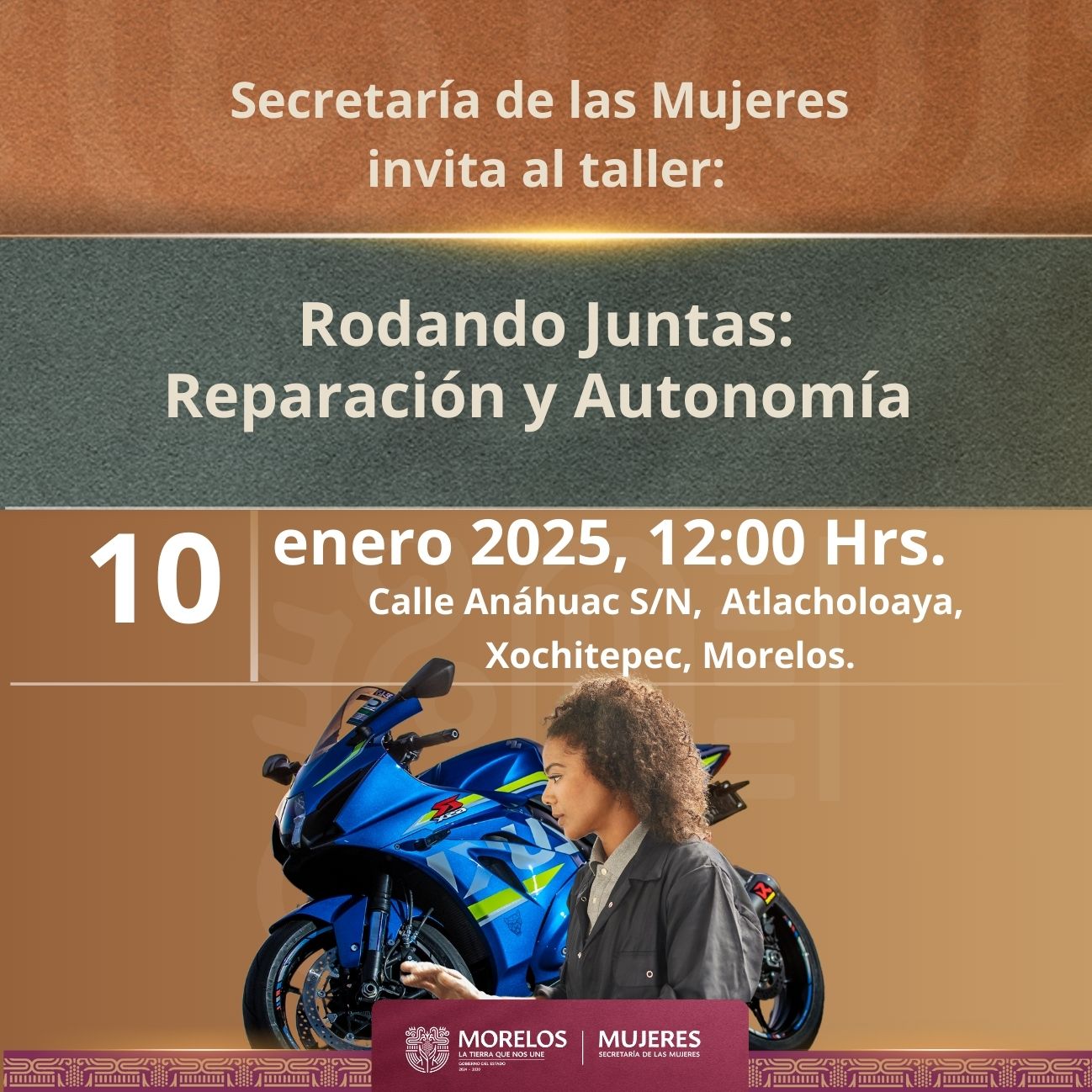 Impulsa Gobierno de Morelos autonomía de mujeres con talleres de mecánica básica de motocicletas