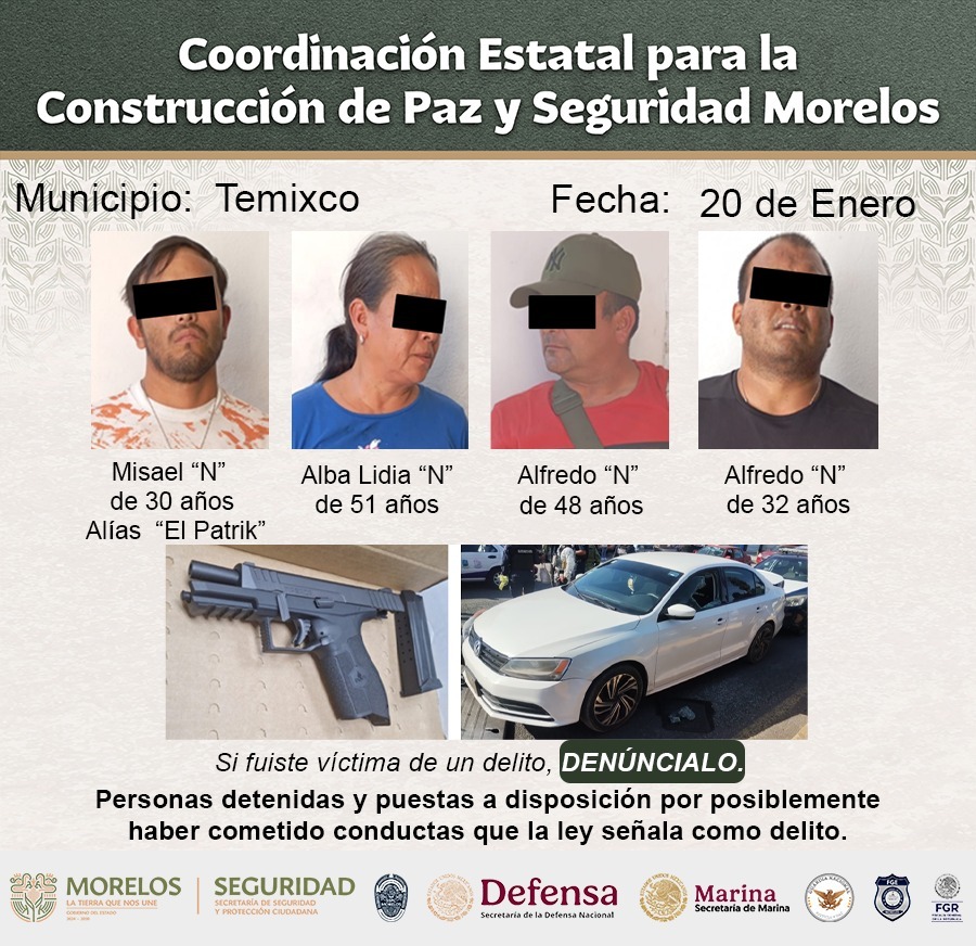 Informan integrantes de la Mesa de Coordinación Estatal para la Construcción de Paz y Seguridad detenciones relevantes y avances de las últimas semanas