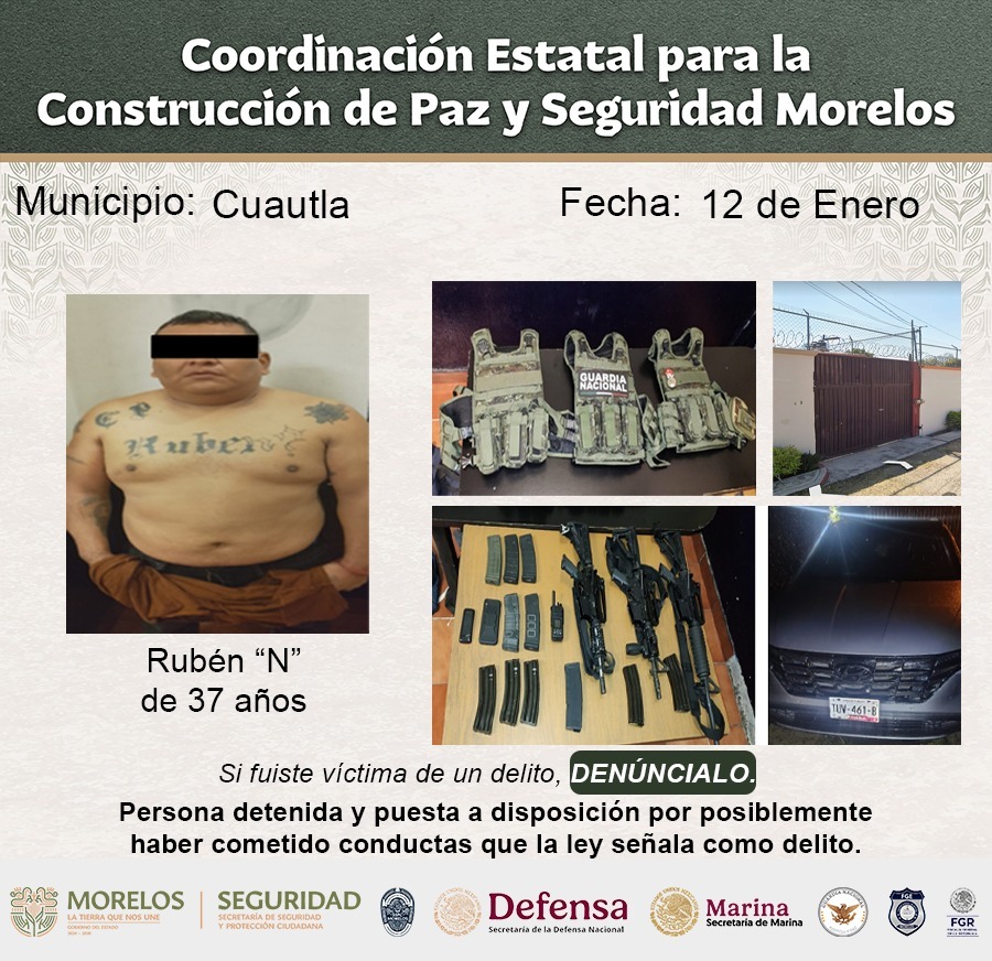 Informan integrantes de la Mesa de Coordinación Estatal para la Construcción de Paz y Seguridad detenciones relevantes y avances de las últimas semanas