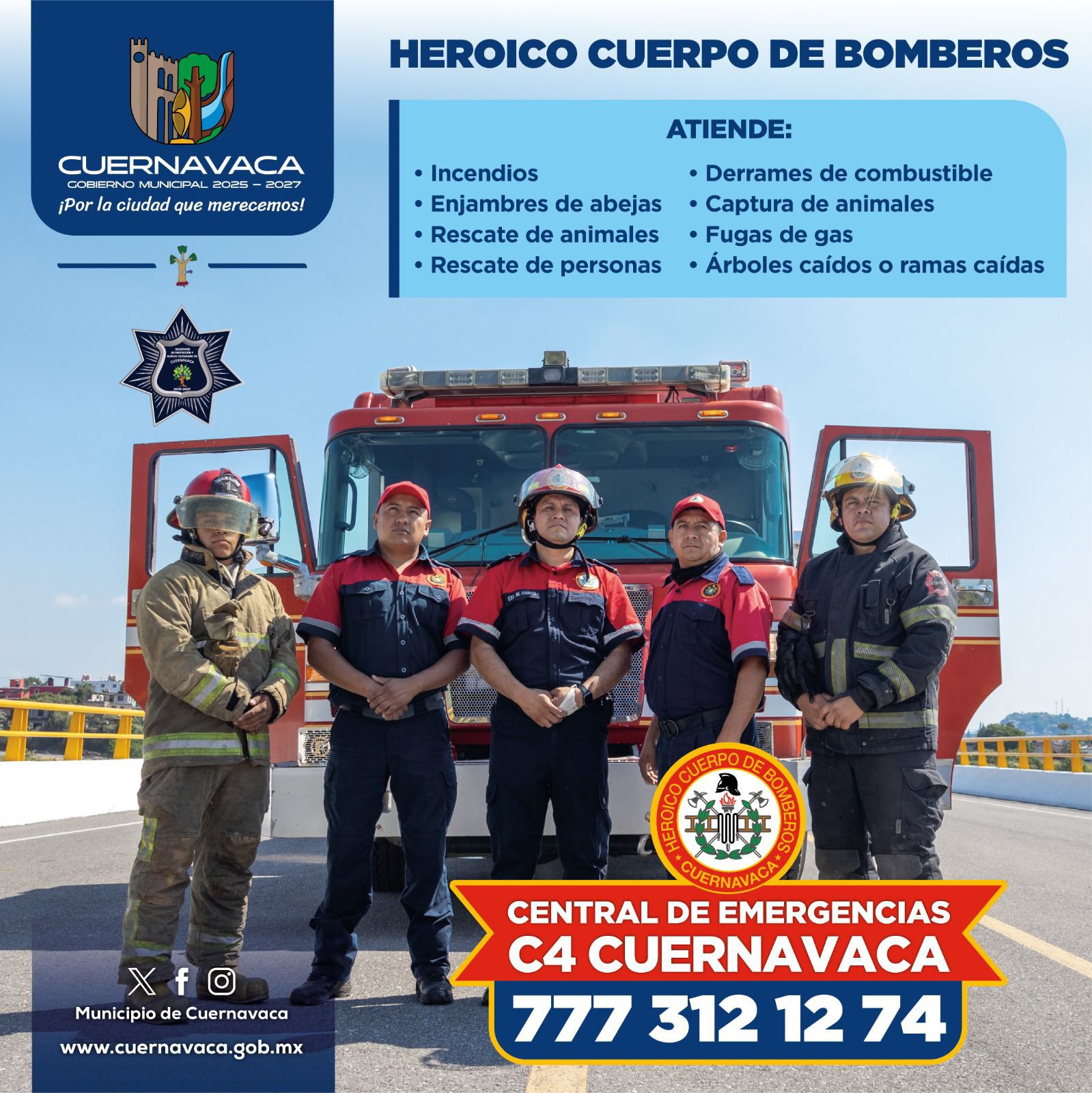 Bomberos de Cuernavaca refuerzan medidas preventivas para evitar incendios 