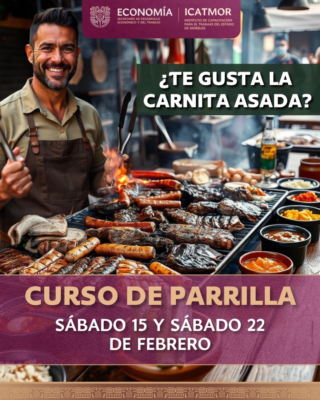 Impulsa ICATMOR talento culinario con curso de parrilla