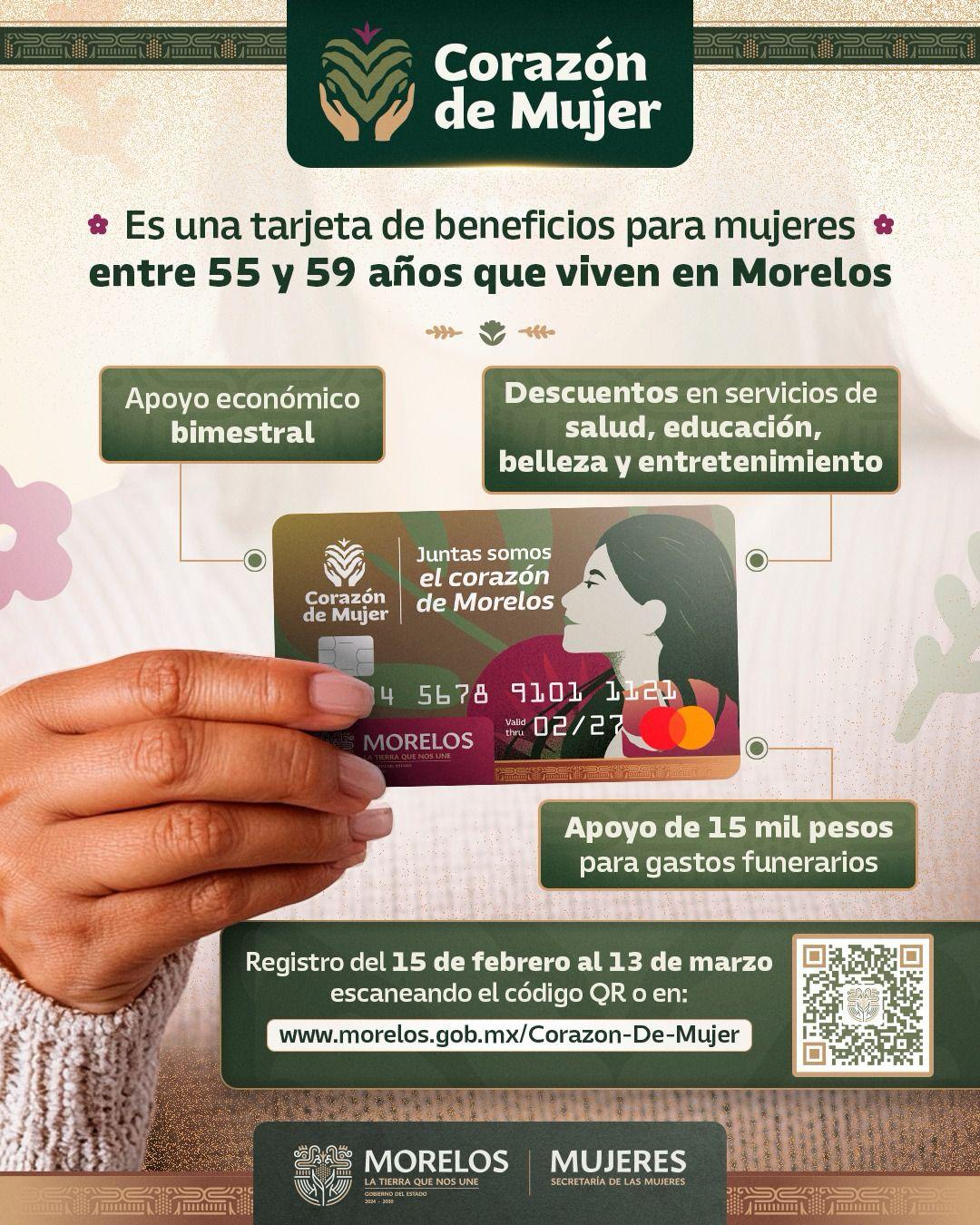 Inicia registro para programa “Corazón de Mujer” en Morelos