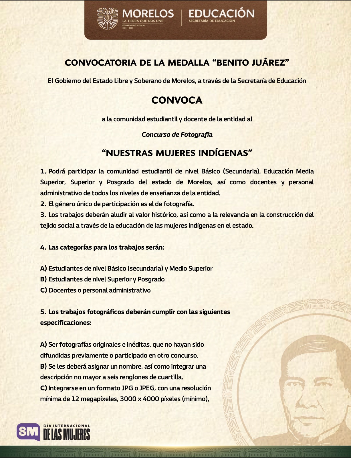 Invita Gobierno de Morelos a comunidad educativa a participar en el concurso de fotografía “Nuestras Mujeres Indígenas”