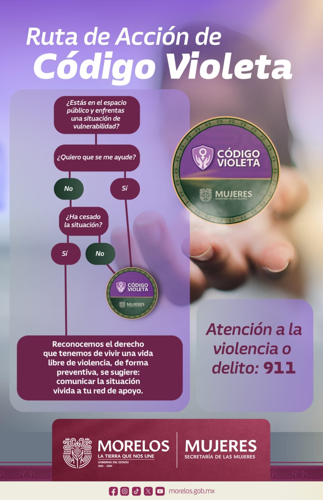 Invita Secretaría de las Mujeres a medios de comunicación a sumarse como espacios “Código Violeta”