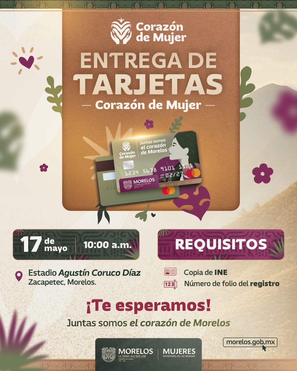 LISTA LA ENTREGA DE TARJETAS DEL PROGRAMA “CORAZÓN DE MUJER” EN EL ESTADIO AGUSTÍN “CORUCO” DÍAZ DE ZACATEPEC LISTA LA ENTREGA DE TARJETAS DEL PROGRAMA “CORAZÓN DE MUJER” EN EL ESTADIO AGUSTÍN “CORUCO” DÍAZ DE ZACATEPEC