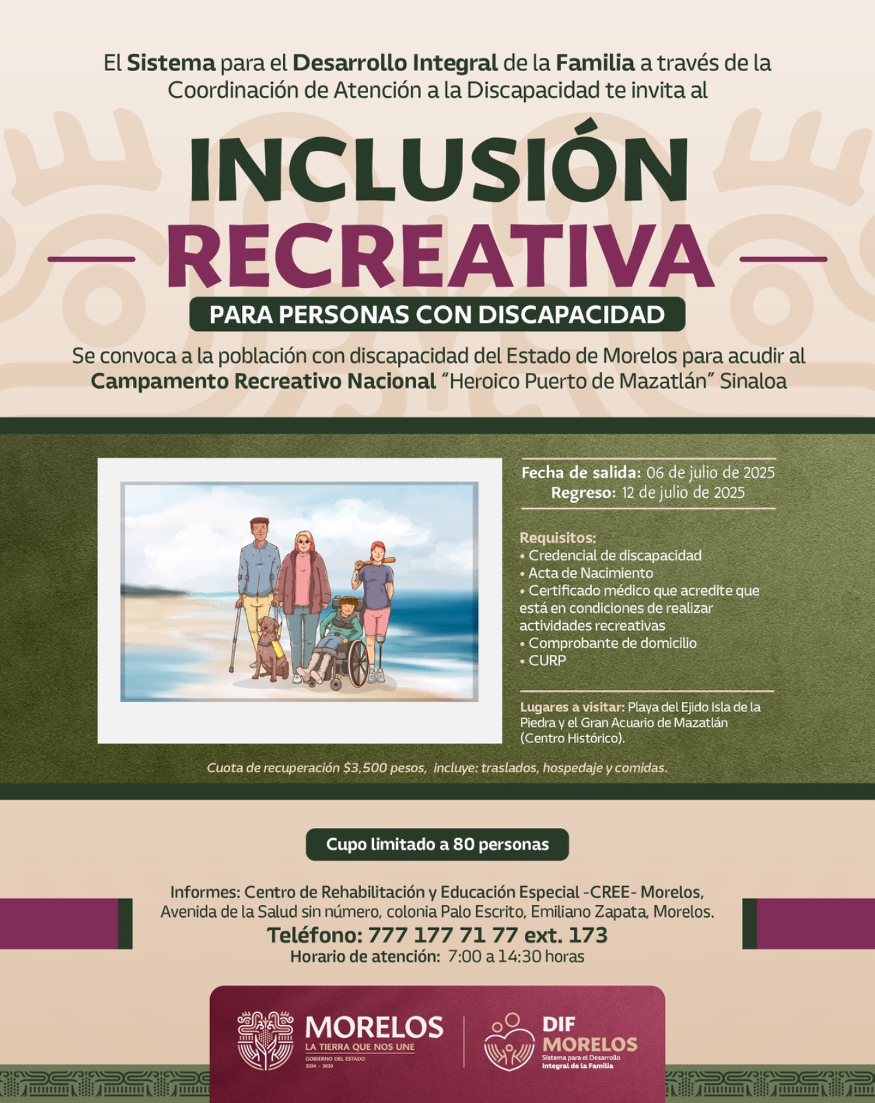 INVITA SEDIF A POBLACIÓN CON DISCAPACIDAD AL PRIMER CAMPAMENTO RECREATIVO NACIONAL CON SEDE EN MAZATLÁN, SINALOA INVITA SEDIF A POBLACIÓN CON DISCAPACIDAD AL PRIMER CAMPAMENTO RECREATIVO NACIONAL CON SEDE EN MAZATLÁN, SINALOA