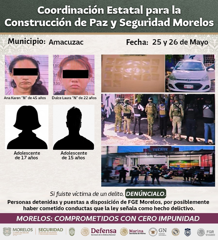 CONFIRMA MESA DE PAZ Y SEGURIDAD RELEVANTES DETENCIONES DE BANDAS GENERADORAS DE VIOLENCIA RELACIONADAS CON ROBO DE VEHÍCULOS DE ALTA GAMA EN MORELOS CONFIRMA MESA DE PAZ Y SEGURIDAD RELEVANTES DETENCIONES DE BANDAS GENERADORAS DE VIOLENCIA RELACIONADAS CON ROBO DE VEHÍCULOS DE ALTA GAMA EN MORELOS