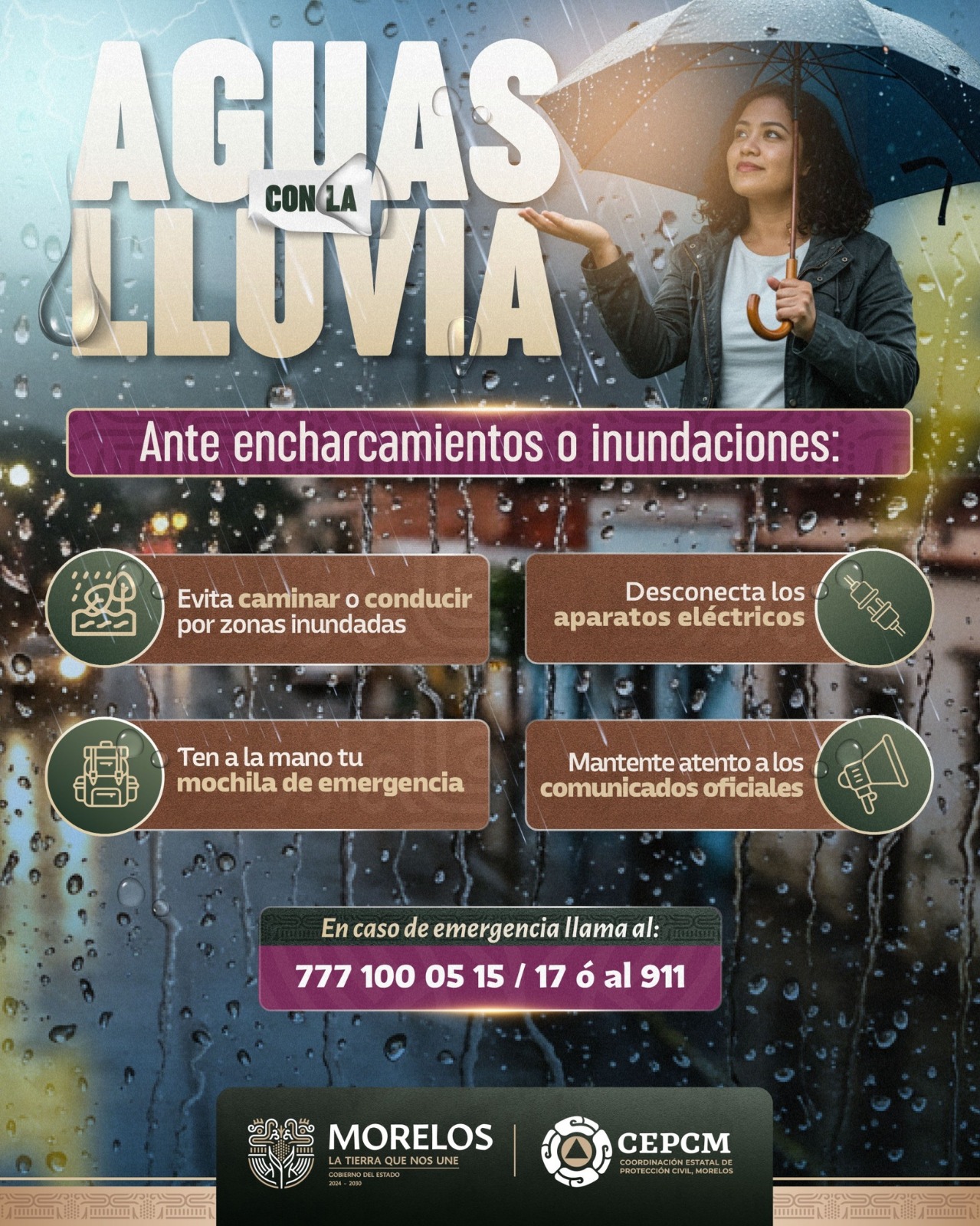 LLAMA CEPCM A ADOPTAR MEDIDAS DE PREVENCIÓN ANTE PRONÓSTICO DE LLUVIAS EN MORELOS LLAMA CEPCM A ADOPTAR MEDIDAS DE PREVENCIÓN ANTE PRONÓSTICO DE LLUVIAS EN MORELOS