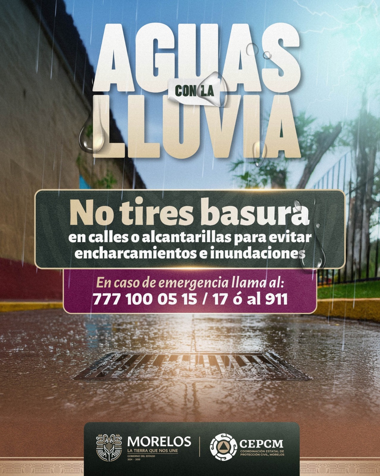 LLAMA CEPCM A ADOPTAR MEDIDAS DE PREVENCIÓN ANTE PRONÓSTICO DE LLUVIAS EN MORELOS LLAMA CEPCM A ADOPTAR MEDIDAS DE PREVENCIÓN ANTE PRONÓSTICO DE LLUVIAS EN MORELOS