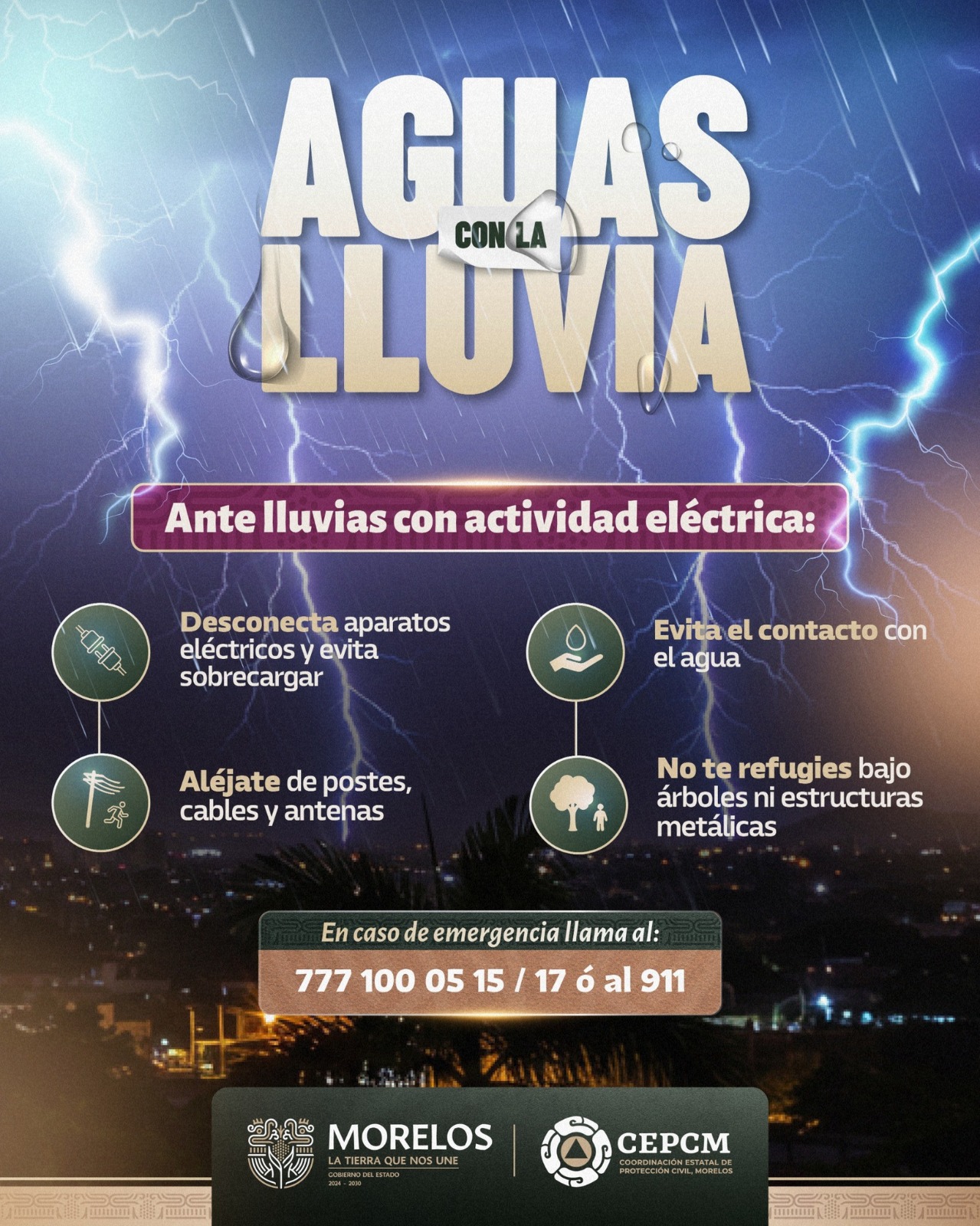 LLAMA CEPCM A ADOPTAR MEDIDAS DE PREVENCIÓN ANTE PRONÓSTICO DE LLUVIAS EN MORELOS LLAMA CEPCM A ADOPTAR MEDIDAS DE PREVENCIÓN ANTE PRONÓSTICO DE LLUVIAS EN MORELOS