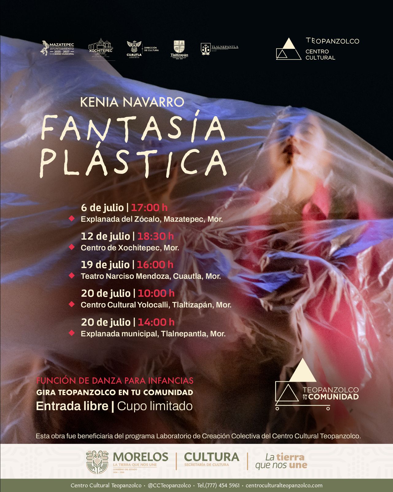 LLEVA MORELOS ARTE ESCÉNICO A LOS MUNICIPIOS CON “FANTASÍA PLÁSTICA” DE KENIA NAVARRO LLEVA MORELOS ARTE ESCÉNICO A LOS MUNICIPIOS CON “FANTASÍA PLÁSTICA” DE KENIA NAVARRO