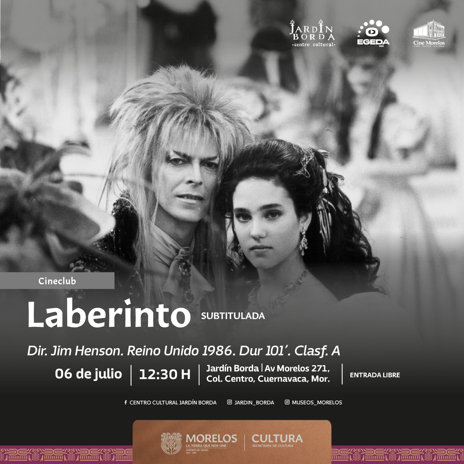 INVITA GOBIERNO DE MORELOS A DESCUBRIR EL PODER TRANSFORMADOR DEL CINE Y LA LECTURA CON LA PROYECCIÓN DE LA PELÍCULA “LABERINTO” INVITA GOBIERNO DE MORELOS A DESCUBRIR EL PODER TRANSFORMADOR DEL CINE Y LA LECTURA CON LA PROYECCIÓN DE LA PELÍCULA “LABERINTO”