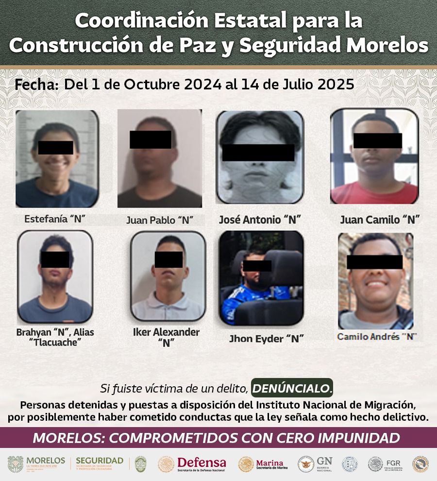 MORELOS, ALINEADO A LA ESTRATEGIA NACIONAL ANTIEXTORSIÓN; RESCATAN A 48 PERSONAS VÍCTIMAS DE EXTORSIÓN VIRTUAL; DETIENEN A DECENAS DE COLOMBIANOS DE COBRO “GOTA A GOTA” MORELOS, ALINEADO A LA ESTRATEGIA NACIONAL ANTIEXTORSIÓN; RESCATAN A 48 PERSONAS VÍCTIMAS DE EXTORSIÓN VIRTUAL; DETIENEN A DECENAS DE COLOMBIANOS DE COBRO “GOTA A GOTA”