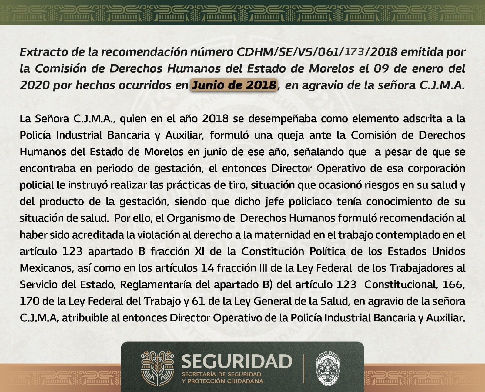 SSPC MORELOS AVANZA EN ATENCIÓN A EXPEDIENTES Y RECOMENDACIONES DE DERECHOS HUMANOS HEREDADOS POR LA EXTINTA CES SSPC MORELOS AVANZA EN ATENCIÓN A EXPEDIENTES Y RECOMENDACIONES DE DERECHOS HUMANOS HEREDADOS POR LA EXTINTA CES
