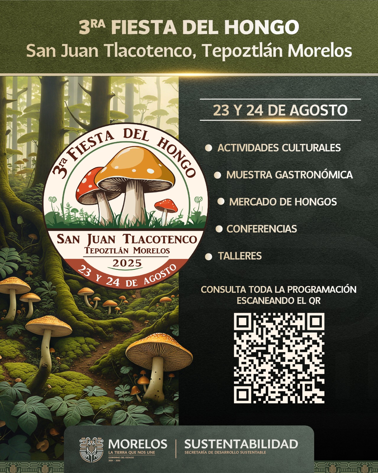 INVITA GOBIERNO DE MORELOS A LA TERCERA FIESTA DEL HONGO EN EL BOSQUE DE AGUA