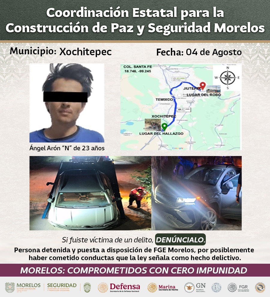 INTENSIFICA MESA DE CONSTRUCCIÓN DE PAZ Y SEGURIDAD DETENCIONES RELEVANTES CONTRA GENERADORES DE VIOLENCIA EN MORELOS INTENSIFICA MESA DE CONSTRUCCIÓN DE PAZ Y SEGURIDAD DETENCIONES RELEVANTES CONTRA GENERADORES DE VIOLENCIA EN MORELOS