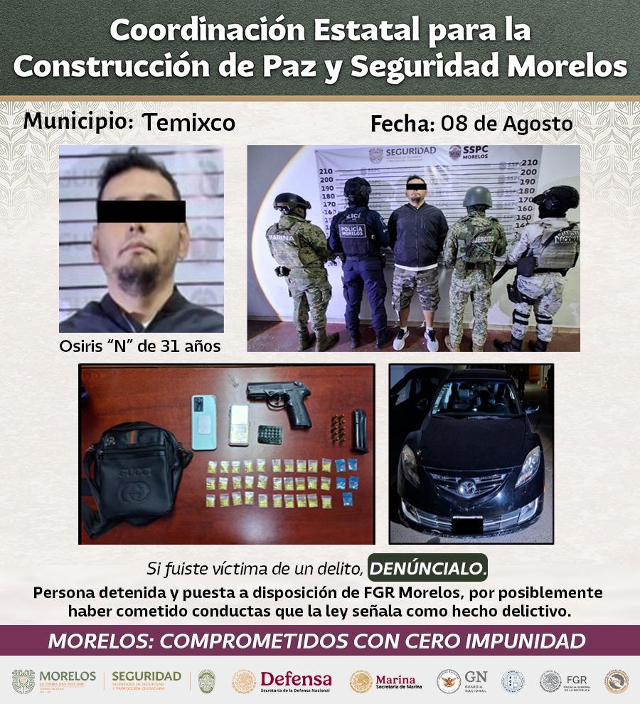 INTENSIFICA MESA DE CONSTRUCCIÓN DE PAZ Y SEGURIDAD DETENCIONES RELEVANTES CONTRA GENERADORES DE VIOLENCIA EN MORELOS INTENSIFICA MESA DE CONSTRUCCIÓN DE PAZ Y SEGURIDAD DETENCIONES RELEVANTES CONTRA GENERADORES DE VIOLENCIA EN MORELOS