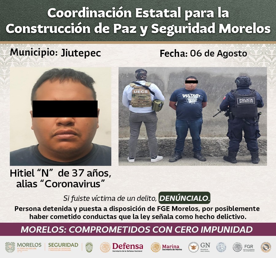 INTENSIFICA MESA DE CONSTRUCCIÓN DE PAZ Y SEGURIDAD DETENCIONES RELEVANTES CONTRA GENERADORES DE VIOLENCIA EN MORELOS INTENSIFICA MESA DE CONSTRUCCIÓN DE PAZ Y SEGURIDAD DETENCIONES RELEVANTES CONTRA GENERADORES DE VIOLENCIA EN MORELOS