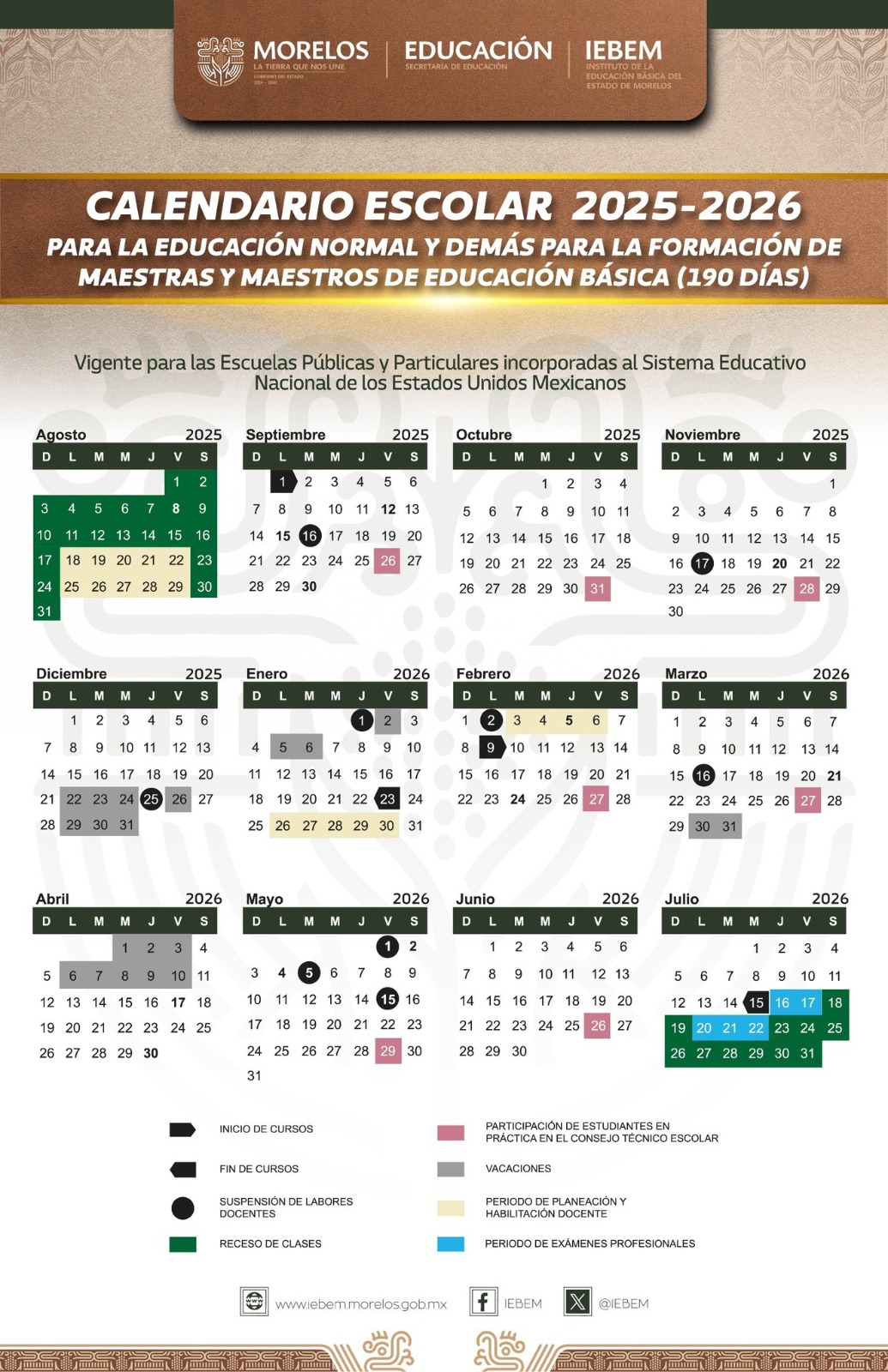 PUBLICA IEBEM CALENDARIO ESCOLAR 2025-2026 PARA MORELOS PUBLICA IEBEM CALENDARIO ESCOLAR 2025-2026 PARA MORELOS