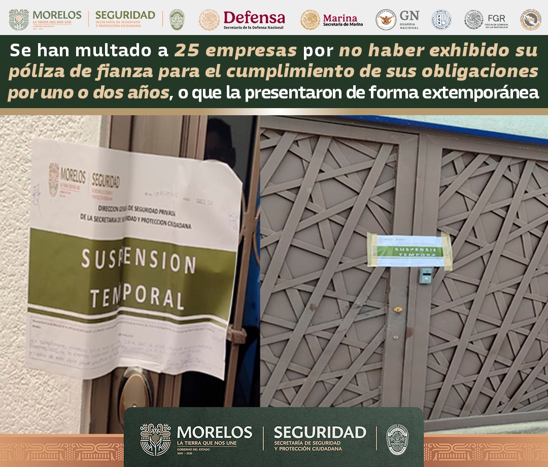 FORTALECE SSPC MORELOS LA ESTRATEGIA ESTATAL DE SEGURIDAD PÚBLICA, CON REGULARIZACIÓN DE EMPRESAS DE SEGURIDAD PRIVADA