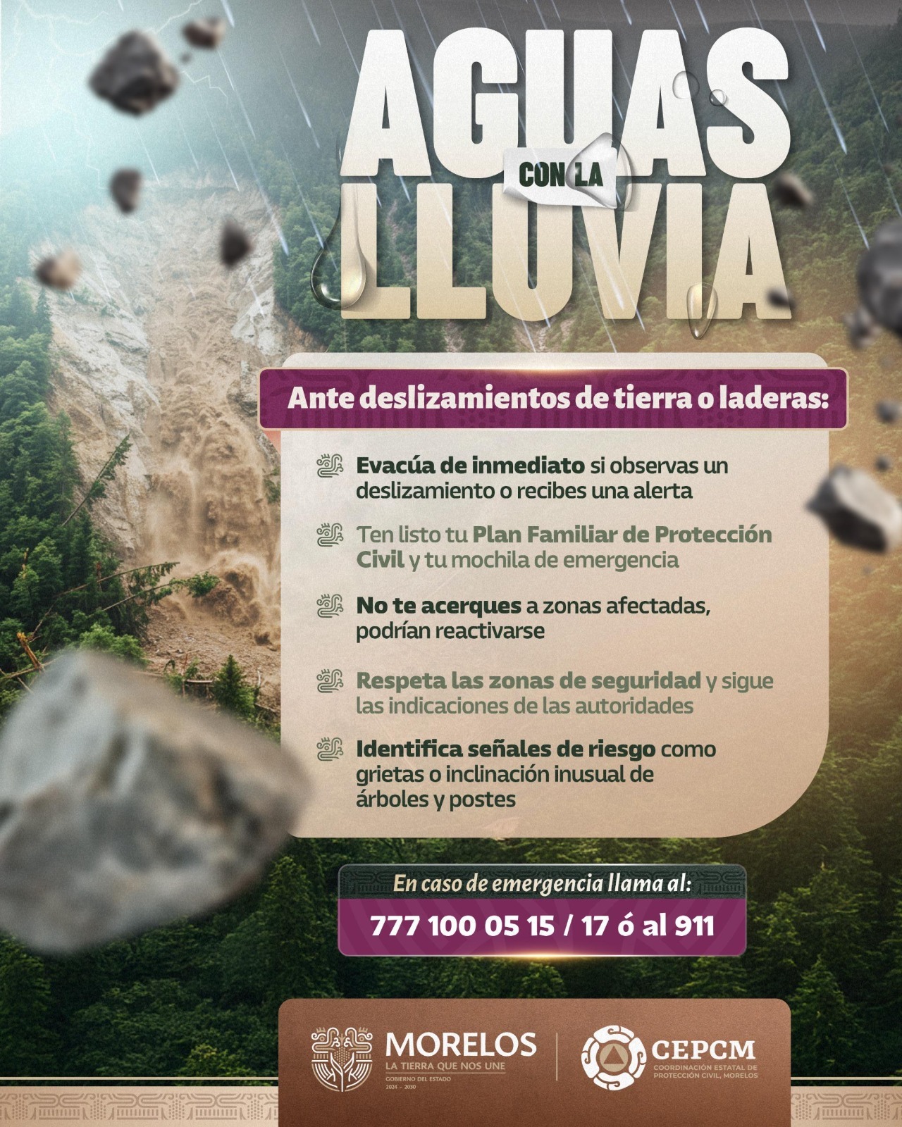 LLAMA CEPCM A ADOPTAR MEDIDAS DE PREVENCIÓN ANTE PRONÓSTICO DE LLUVIAS EN LA ENTIDAD LLAMA CEPCM A ADOPTAR MEDIDAS DE PREVENCIÓN ANTE PRONÓSTICO DE LLUVIAS EN LA ENTIDAD