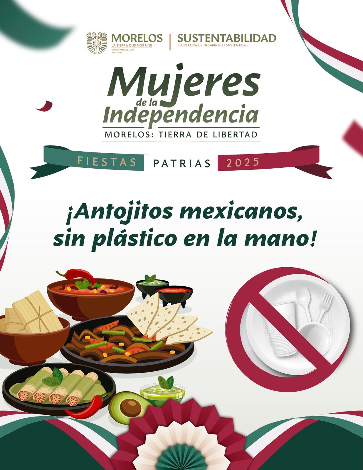 INVITA SECRETARÍA DE DESARROLLO SUSTENTABLE A CELEBRAR LAS FIESTAS PATRIAS SIN PLÁSTICOS DE UN SOLO USO
