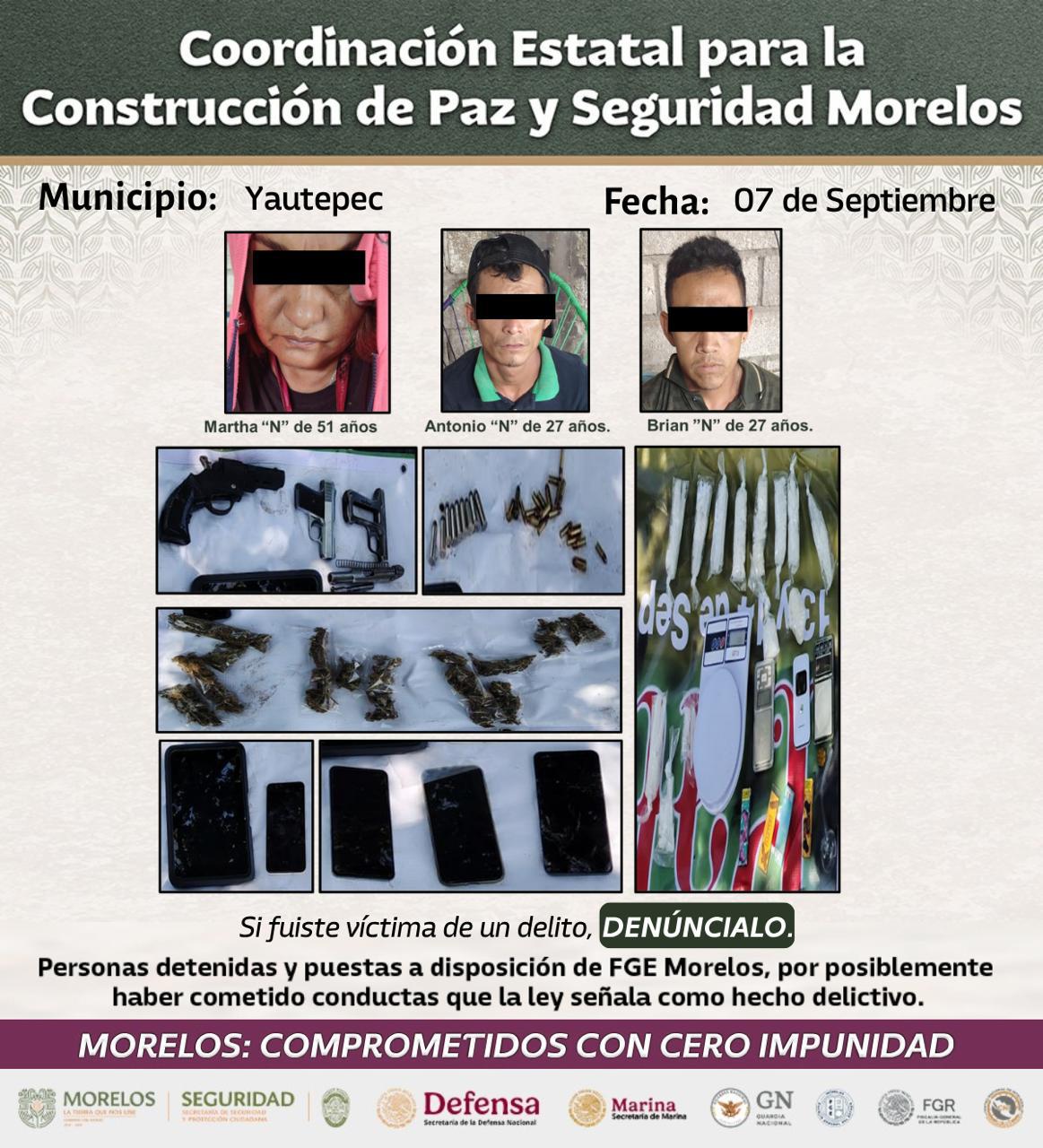 DESTACAN INTEGRANTES DE LA MESA DE COORDINACIÓN ESTATAL PARA LA CONSTRUCCIÓN DE PAZ Y SEGURIDAD DETENCIONES RELEVANTES Y AVANCE EN ARCOS DE SEGURIDAD Y POSTES DE VIDEOVIGILANCIA EN CUAUTLA