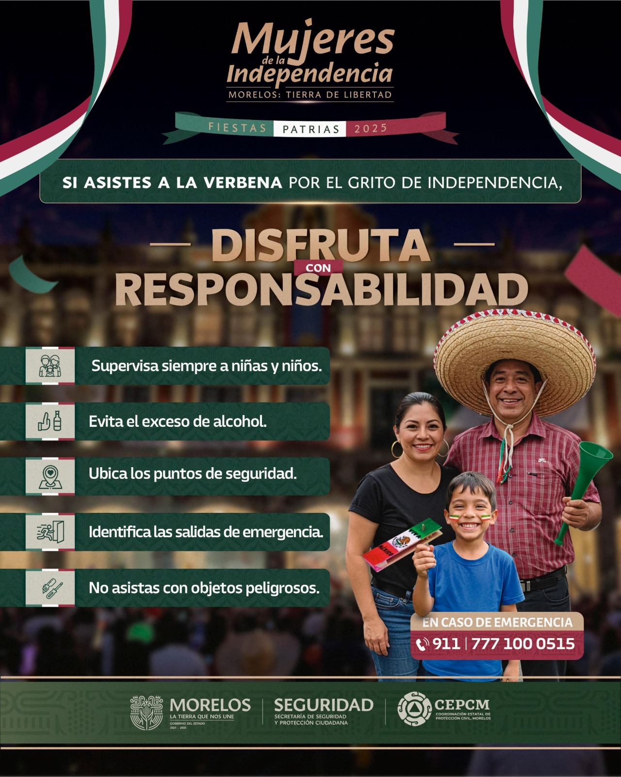 LLAMA CEPCM A PREVENIR ACCIDENTES DURANTE LAS CELEBRACIONES DE LAS FIESTAS PATRIAS