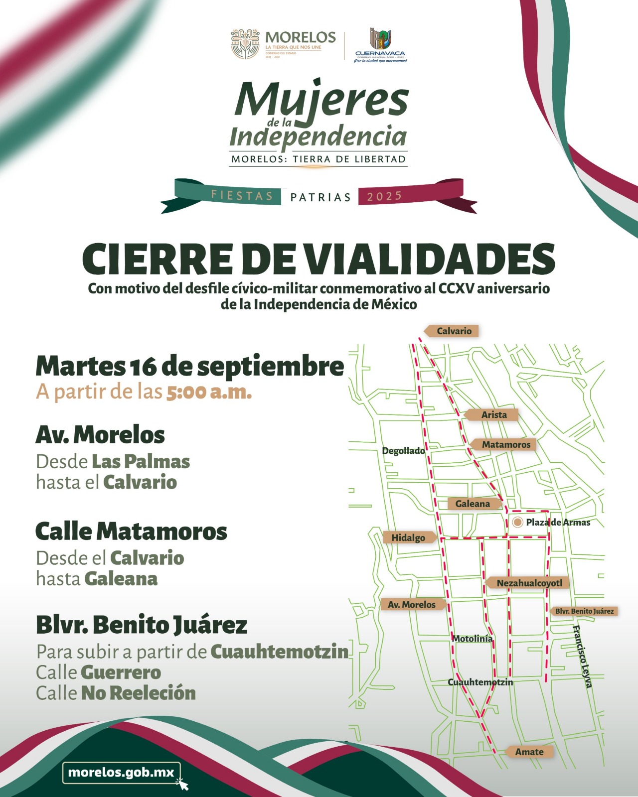 ANUNCIA SECRETARÍA DE EDUCACIÓN CIERRE DE VIALIDADES POR DESFILE DEL 16 DE SEPTIEMBRE ANUNCIA SECRETARÍA DE EDUCACIÓN CIERRE DE VIALIDADES POR DESFILE DEL 16 DE SEPTIEMBRE