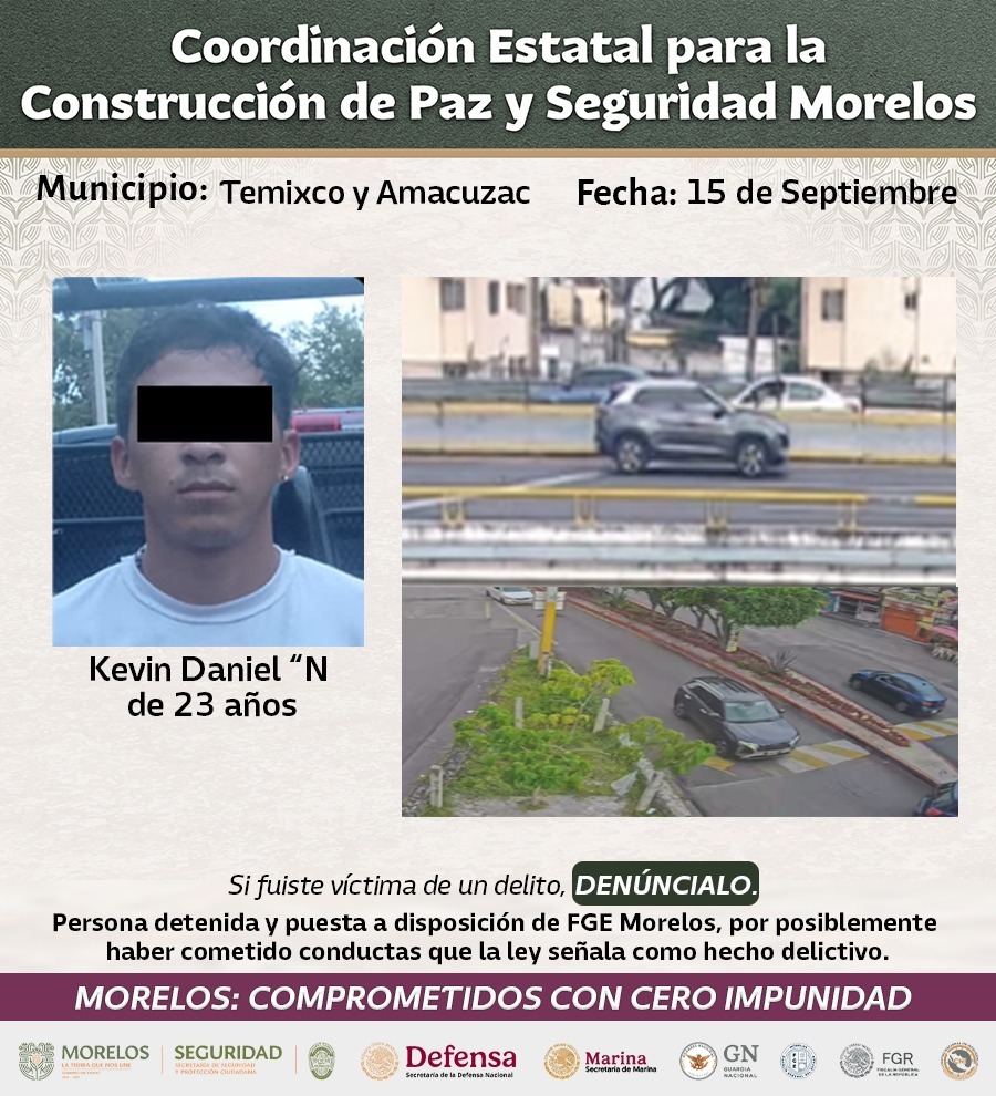 INFORMAN INTEGRANTES DE LA MESA DE COORDINACIÓN ESTATAL PARA LA CONSTRUCCIÓN DE PAZ Y SEGURIDAD RESULTADOS DE LA ESTRATEGIA INTERESTATAL CONTRA EL ROBO DE VEHÍCULOS EN MORELOS