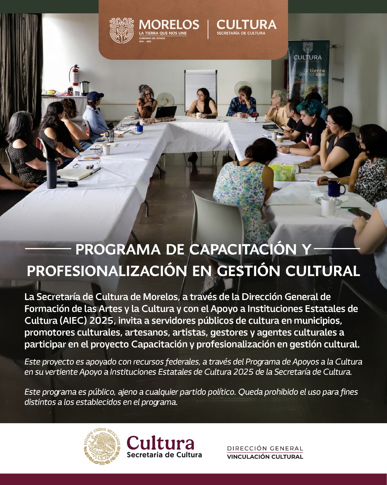 INVITA SECRETARÍA DE CULTURA A PARTICIPAR EN EL PROYECTO DE CAPACITACIÓN Y PROFESIONALIZACIÓN EN GESTIÓN CULTURAL
