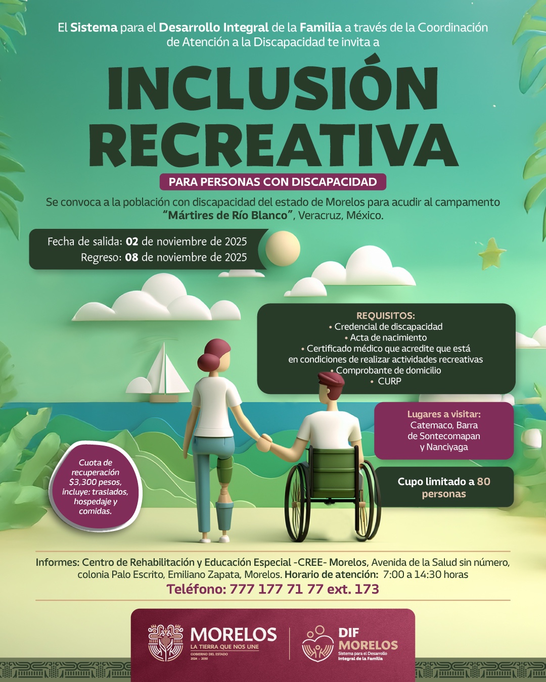 INVITA SEDIF A LAS PERSONAS CON DISCAPACIDAD AL CAMPAMENTO RECREATIVO EN EL ESTADO DE VERACRUZ