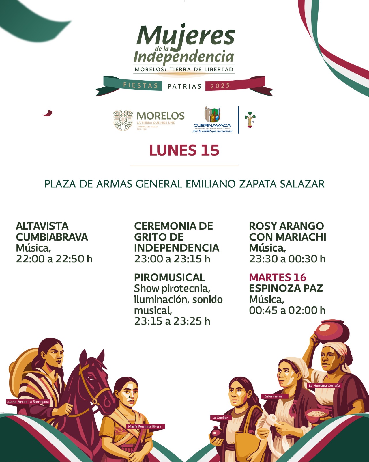 MORELOS CELEBRARÁ LAS FIESTAS PATRIAS CON UNA PROGRAMACIÓN ARTÍSTICA Y CULTURAL MORELOS CELEBRARÁ LAS FIESTAS PATRIAS CON UNA PROGRAMACIÓN ARTÍSTICA Y CULTURAL