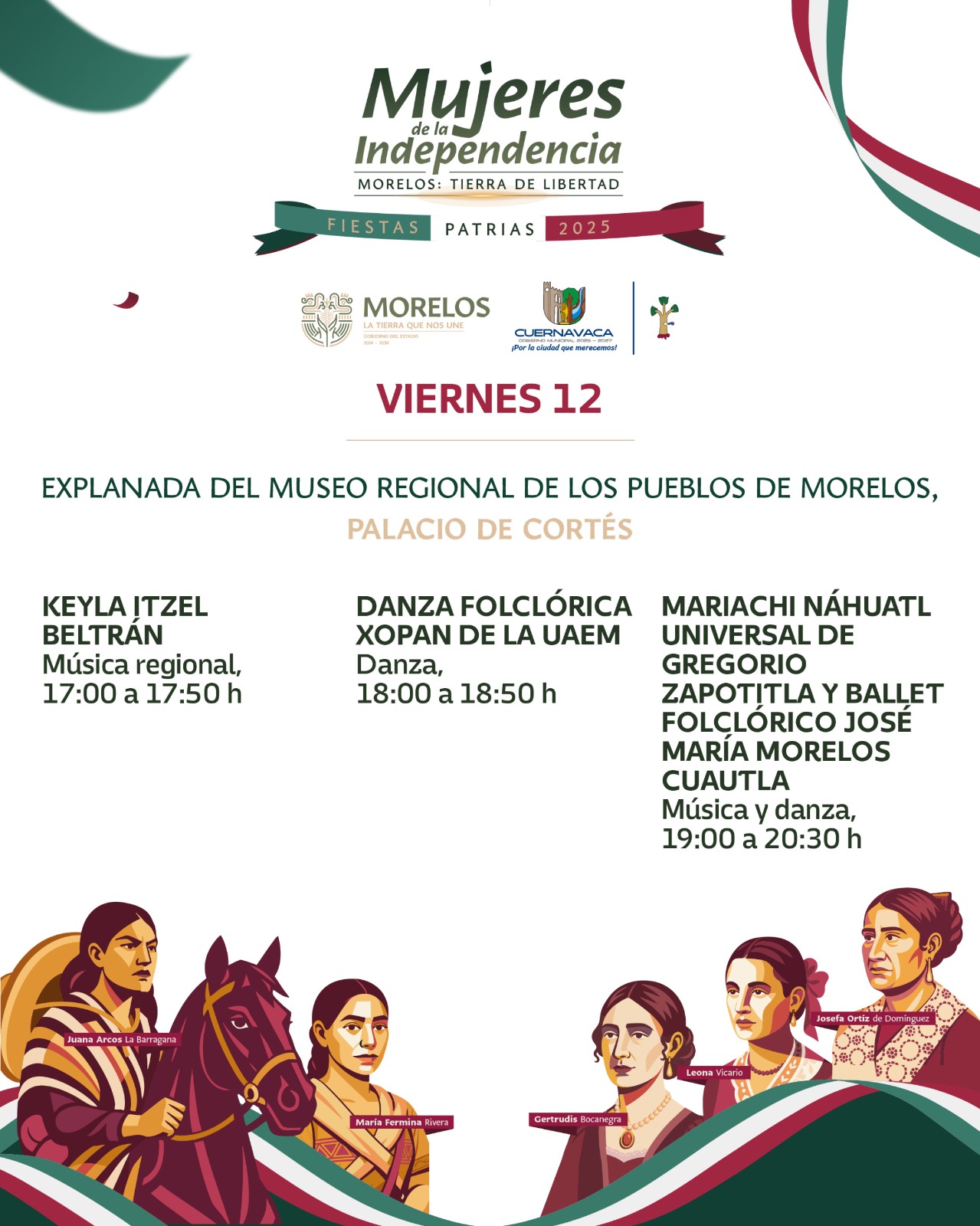 MORELOS CELEBRARÁ LAS FIESTAS PATRIAS CON UNA PROGRAMACIÓN ARTÍSTICA Y CULTURAL MORELOS CELEBRARÁ LAS FIESTAS PATRIAS CON UNA PROGRAMACIÓN ARTÍSTICA Y CULTURAL