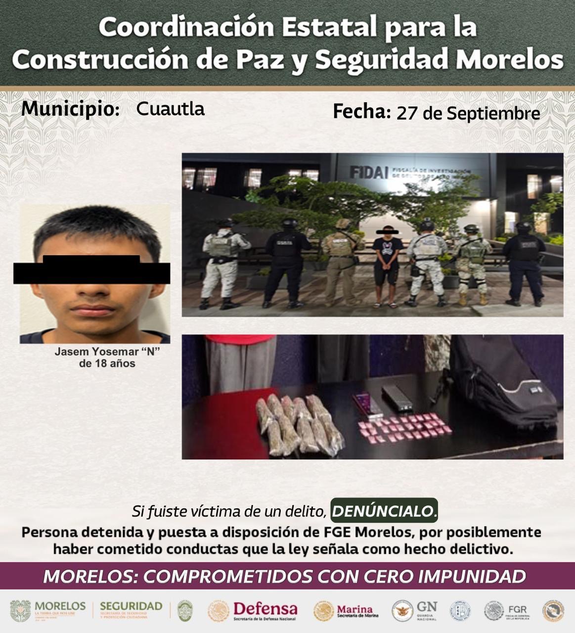 PRESENTAN INTEGRANTES DE LA MESA DE CONSTRUCCIÓN DE PAZ Y SEGURIDAD 31 DETENCIONES RELEVANTES
