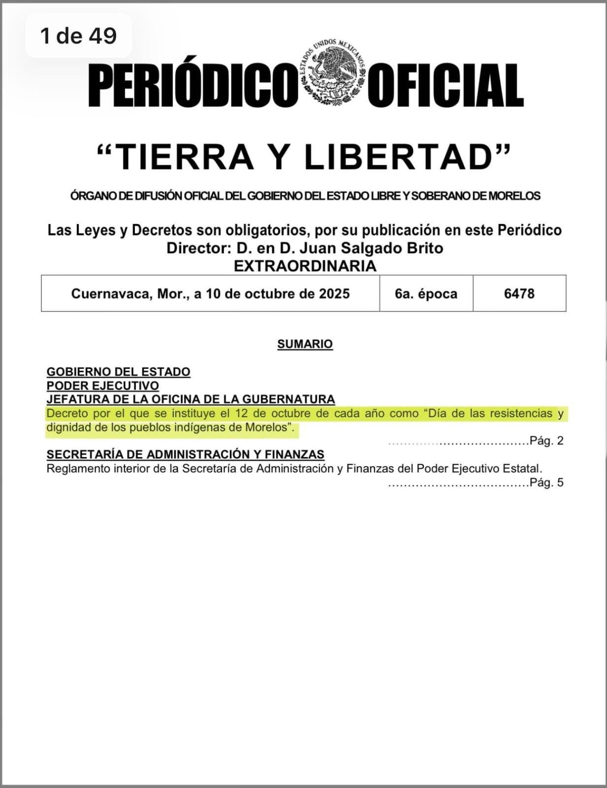 INSTITUYE GOBIERNO DE MORELOS “DÍA DE LAS RESISTENCIAS Y DIGNIDAD DE LOS PUEBLOS INDÍGENAS DE MORELOS”