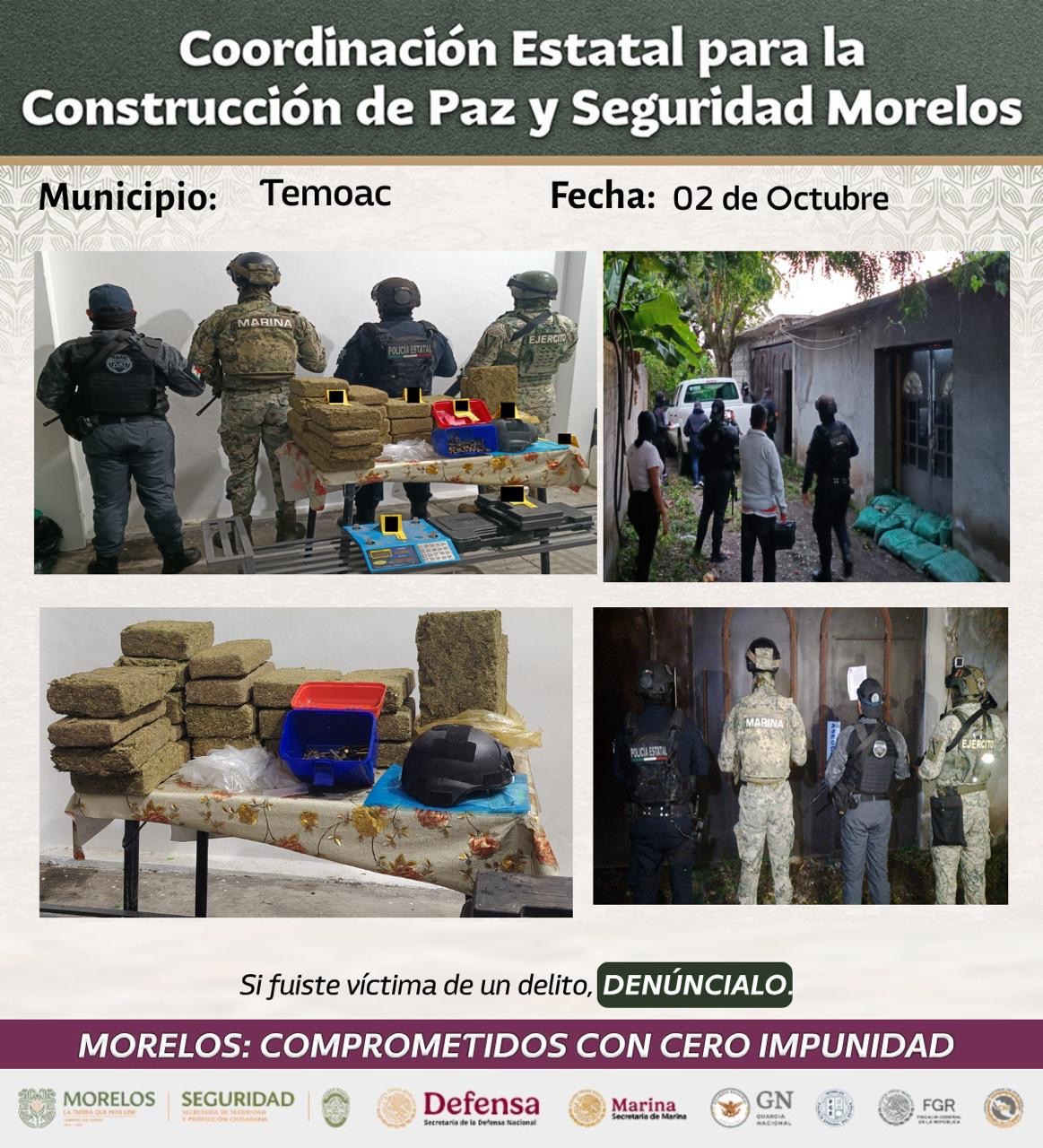 PRESENTAN INTEGRANTES DE LA MESA DE CONSTRUCCIÓN DE PAZ Y SEGURIDAD 31 DETENCIONES RELEVANTES