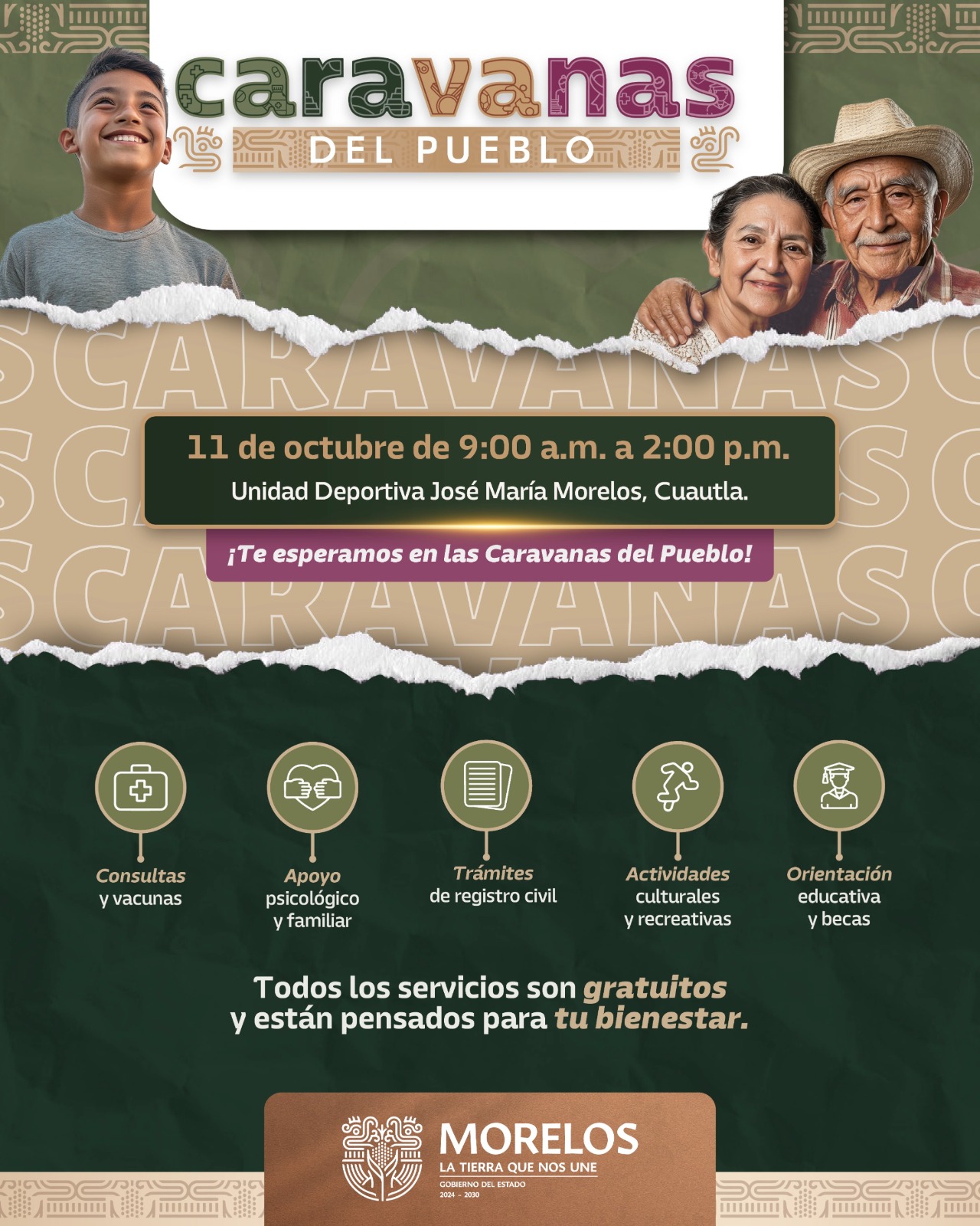 ACERCARÁ GOBIERNO DE MORELOS SERVICIOS Y TRÁMITES GRATUITOS A POBLACIÓN DE CUAUTLA Y ZONAS ALEDAÑAS CON LAS CARAVANAS DEL PUEBLO “TERRITORIOS DE PAZ Y BUEN VIVIR” ACERCARÁ GOBIERNO DE MORELOS SERVICIOS Y TRÁMITES GRATUITOS A POBLACIÓN DE CUAUTLA Y ZONAS ALEDAÑAS CON LAS CARAVANAS DEL PUEBLO “TERRITORIOS DE PAZ Y BUEN VIVIR”