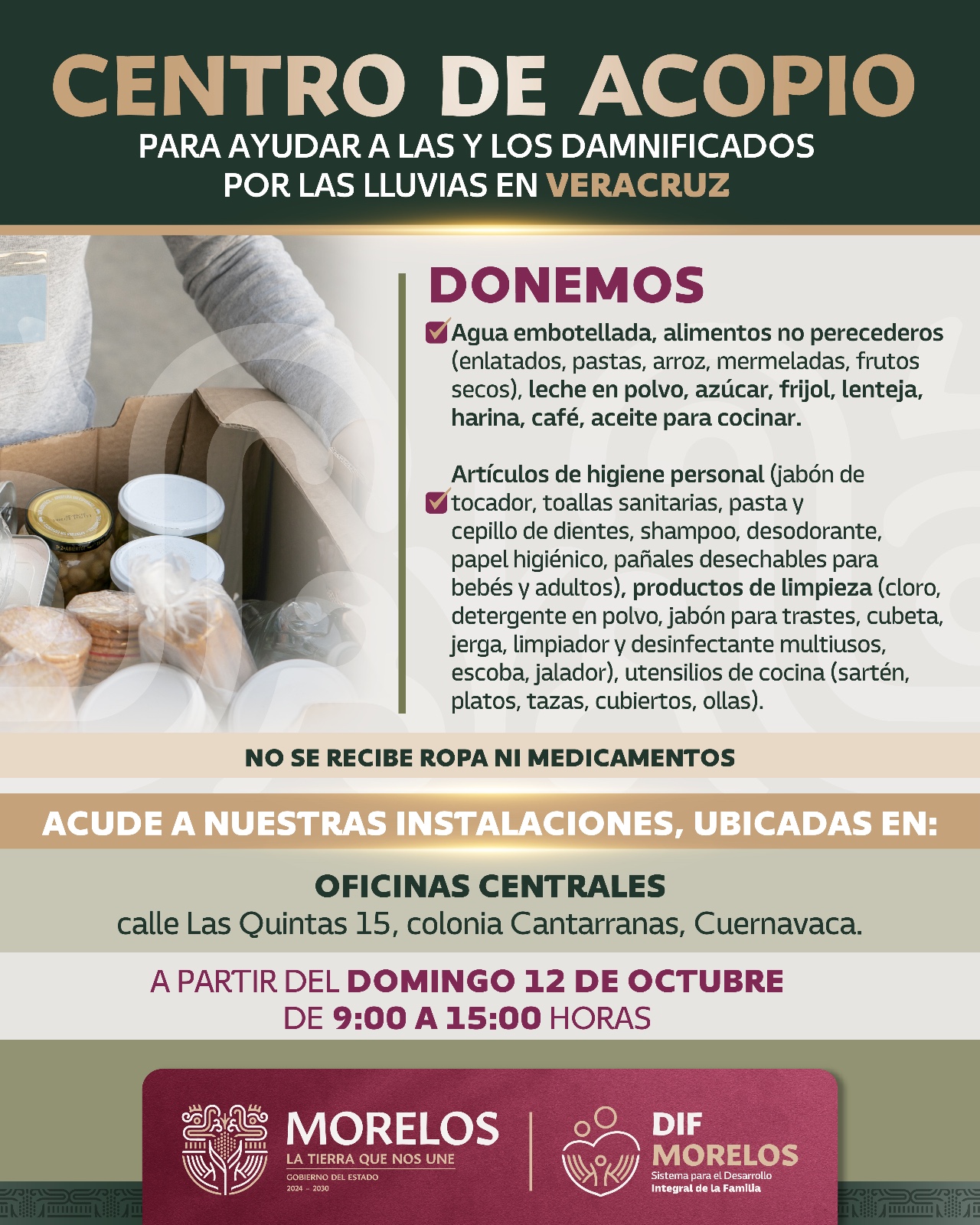 REAFIRMA GOBIERNO DE MORELOS SOLIDARIDAD ANTE AFECTACIONES POR LLUVIAS EN ESTADOS