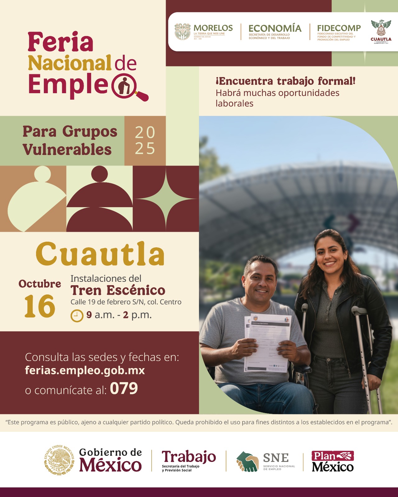 FOMENTA GOBIERNO DE MORELOS INCLUSIÓN LABORAL CON FERIAS NACIONALES DE EMPLEO PARA GRUPOS VULNERABLES FOMENTA GOBIERNO DE MORELOS INCLUSIÓN LABORAL CON FERIAS NACIONALES DE EMPLEO PARA GRUPOS VULNERABLES