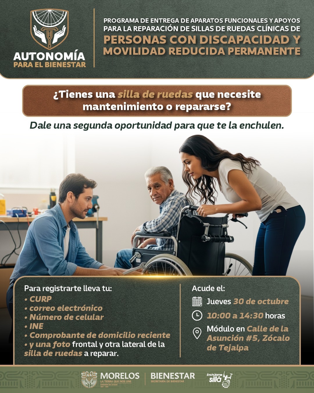 ANUNCIA SECRETARÍA DE BIENESTAR ÚLTIMOS DÍAS DE REGISTRO AL PROGRAMA DIRIGIDO A PERSONAS CON DISCAPACIDAD Y MOVILIDAD REDUCIDA PERMANENTE ANUNCIA SECRETARÍA DE BIENESTAR ÚLTIMOS DÍAS DE REGISTRO AL PROGRAMA DIRIGIDO A PERSONAS CON DISCAPACIDAD Y MOVILIDAD REDUCIDA PERMANENTE