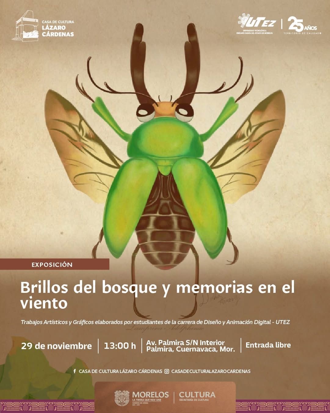 PRESENTARÁN EXPOSICIÓN “BRILLOS DEL BOSQUE EN EL VIENTO” EN CASA DE CULTURA LÁZARO CÁRDENAS