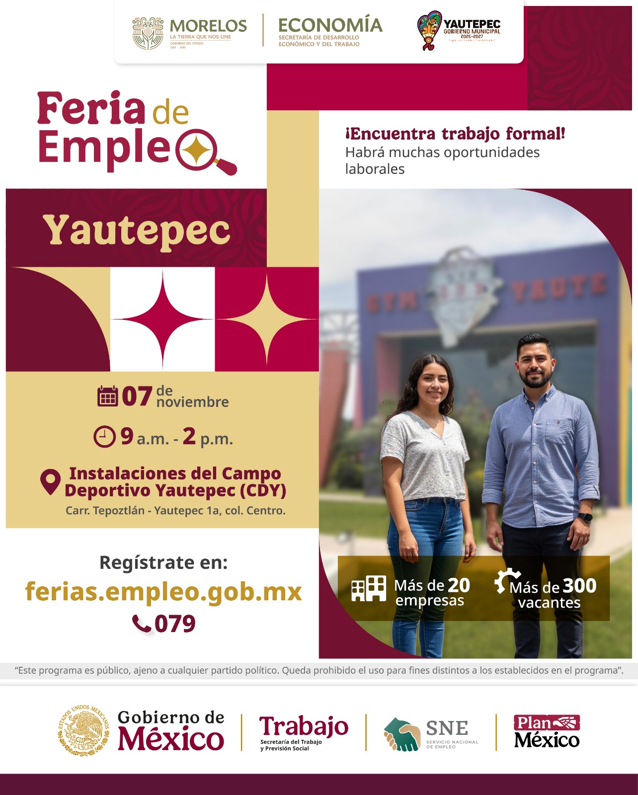 ACERCA GOBIERNO DE MORELOS MÁS DE 300 VACANTES A PERSONAS EN BÚSQUEDA DE OPORTUNIDADES LABORALES EN YAUTEPEC