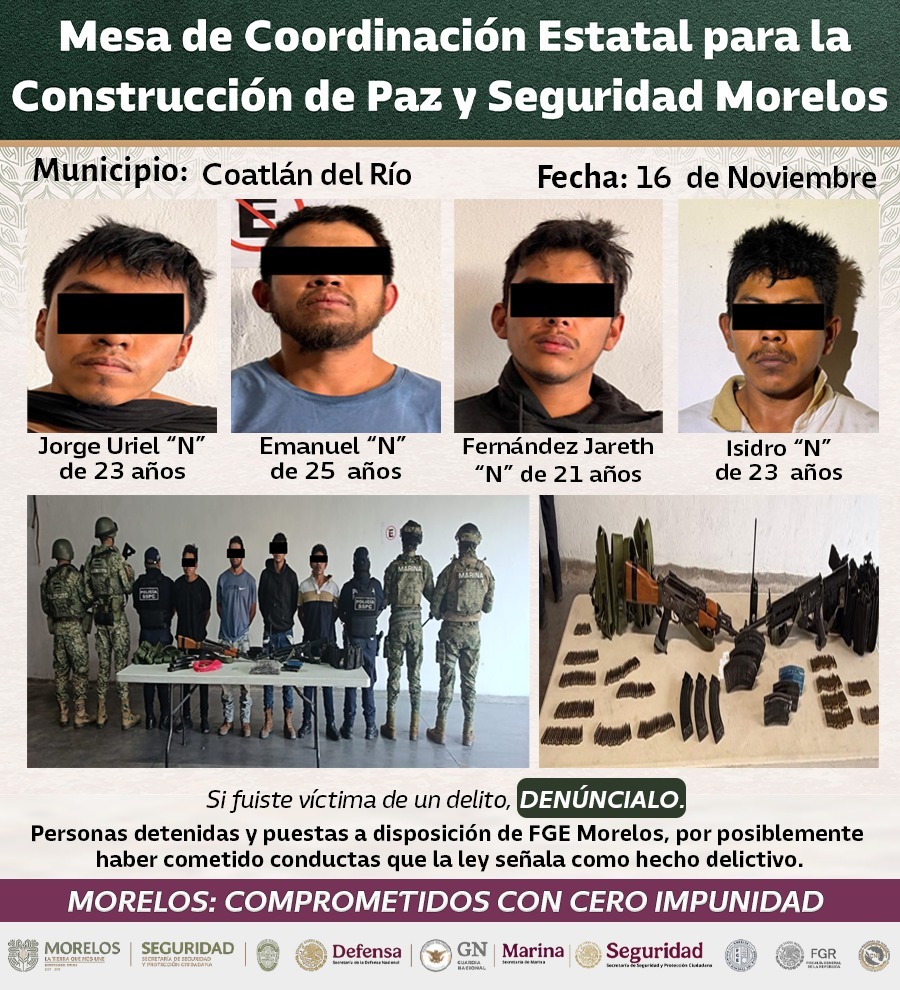 ASEGURA MESA DE COORDINACIÓN DE PAZ Y SEGURIDAD UNA BODEGA CONCENTRADORA DE ESTUPEFACIENTES Y 16 PERSONAS POR DELITOS DE ALTO IMPACTO