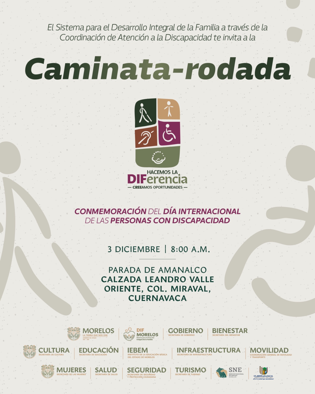 CONVOCA SEDIF A PARTICIPAR EN ACTIVIDADES CONMEMORATIVAS POR EL DÍA INTERNACIONAL DE LAS PERSONAS CON DISCAPACIDAD