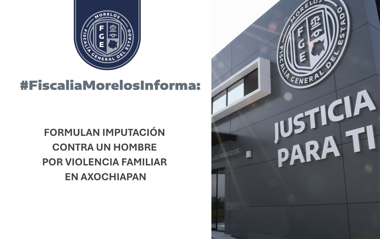 FORMULAN IMPUTACIÓN CONTRA UN HOMBRE POR VIOLENCIA FAMILIAR EN AXOCHIAPAN