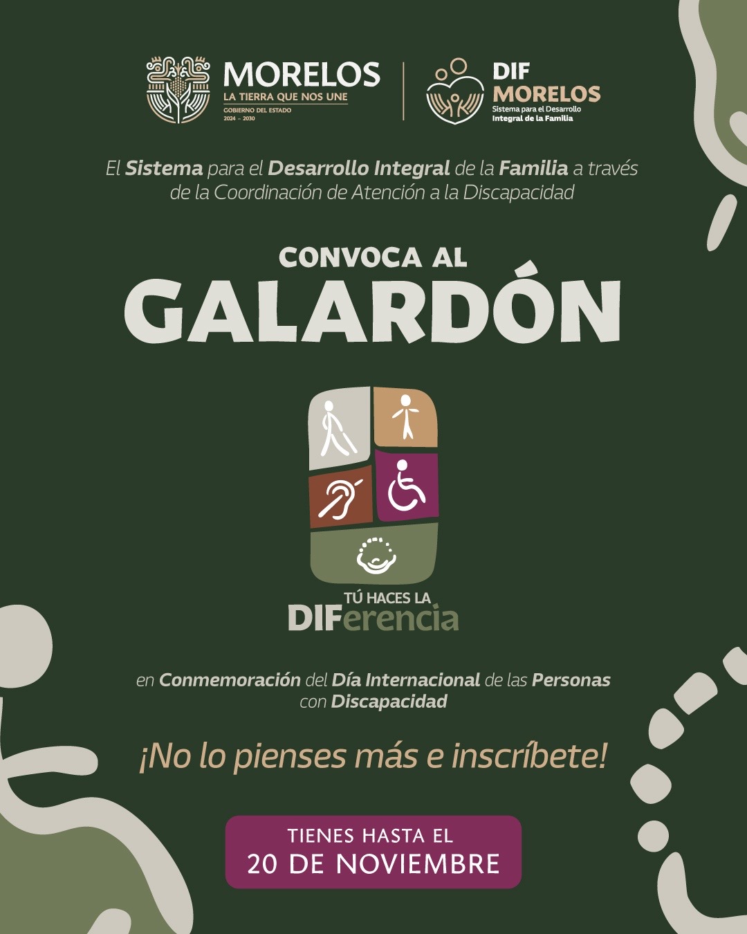 LANZA SEDIF CONVOCATORIA “TÚ HACES LA DIFERENCIA” PARA GALARDONAR A QUIENES IMPULSAN LA INCLUSIÓN SOCIAL